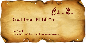 Csallner Milán névjegykártya