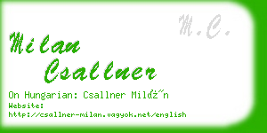 milan csallner business card